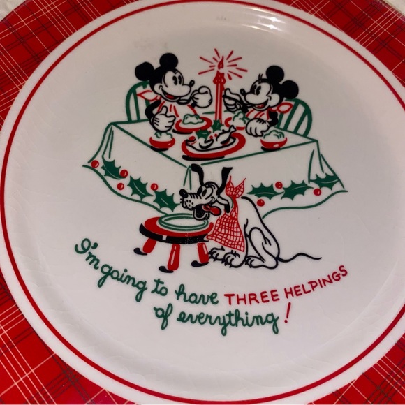 Disney Mickey Mouse Christmas Plates Vintage - Picture 3 of 7